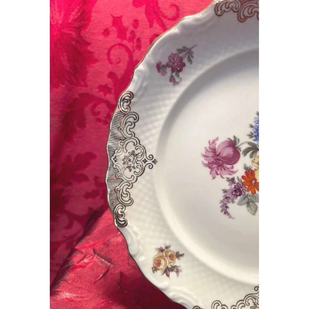 Vintage Schumann Bavaria 1886 Wild Rose Garden Dessert Plate 8